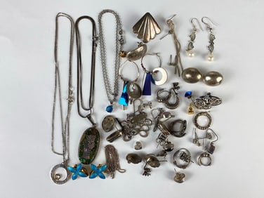 Group of Sterling Silver Jewelry and More
