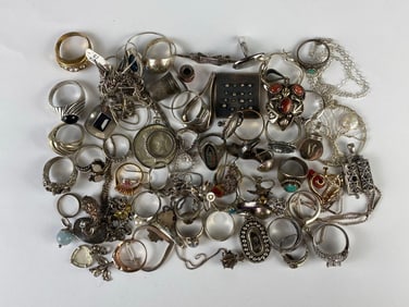 Group of Sterling Silver Jewelry and More