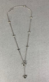Tiffany and Co Sterling Silver Heart Lariat Necklace