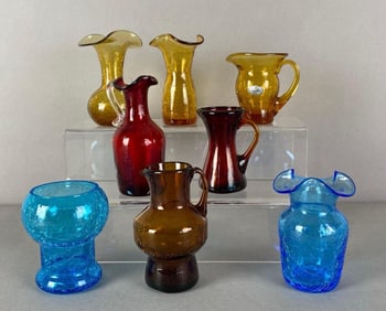 Group of Crackle Art Glasa Items