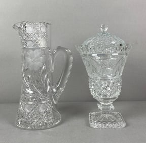 Group of 2 Cut Crystal Glass Items