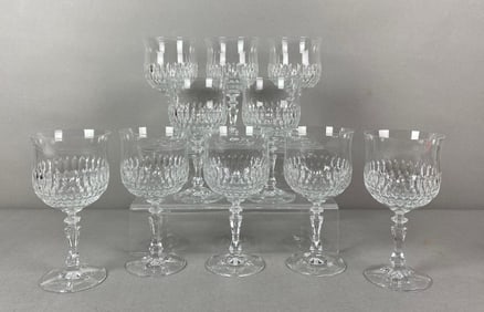 Set of 10 Vintage Schott Swiessel Crystal Glass Water Glasses