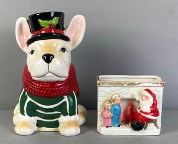 Group of 2 Porcelain Christmas Decorations