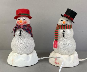 Group of 2 Snowmen Light Up Christmas Decorations