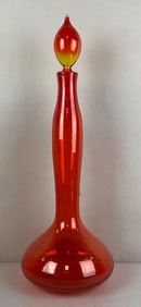 24" Blenko by Wayne Husted Amberina Decanter