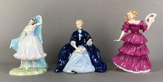 Group of 3 Vintage Royal Doulton Hand Painted Porcelain Figurines