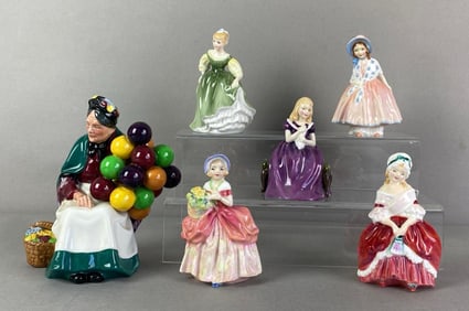 Group of 6 Royal Doulton Porcelain Figurines