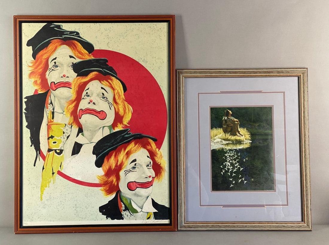 Group of 2 Prints: Includes Bev Doolittle Let my spirit soar print and Rino Maddaloni Signed and Numbered print No. 130 of 450, largest frame measures 29 1/2 x 21 3/4 inches