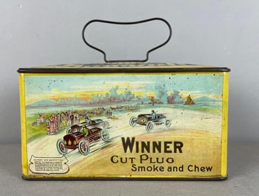 Vintage Winner Cut Plug Tobacco Advertising Tin