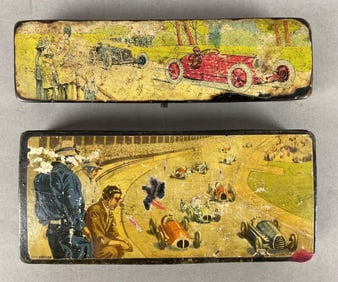 Group of 2 Vintage Racing Pencil Cases