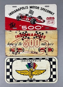 Group of 3 Vintage Indy 500 Novelty License Plates