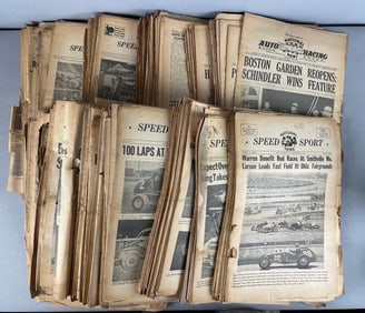 Group of 1930s / 40s Auto Racing Newspapers