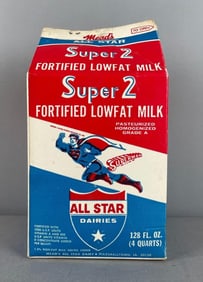 Mead's All Star Dairy Super 2 Superman Milk Carton