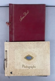 Group of 2 Scrapbooks with Postcards and Photos