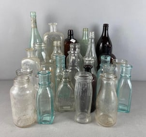 Group of Assorted Vintage Glass Bottles