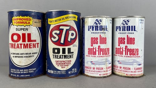 Group of Vintage Automotive Treatment Advertising Cans