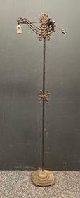 Antique Cast Iron Floor Lamp with Nautical Motif