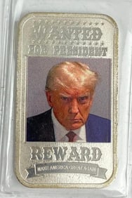 Make America Great Again Trump 1 oz .999 Fine Silver Ingot/ Bar