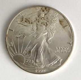 1992 US Mint American Silver Eagle 1 oz .999 Fine Silver