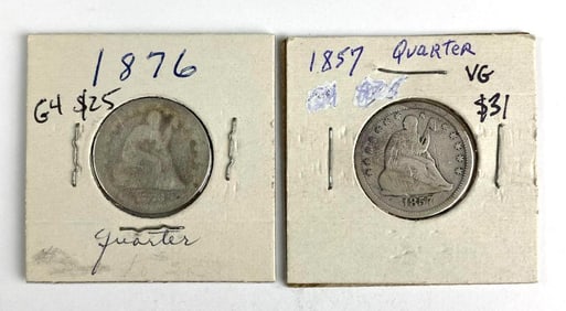 Group of 2 Seated Liberty Silver Quarters