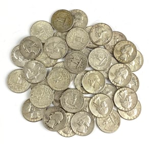 Group of 40 Washington Silver Quarters