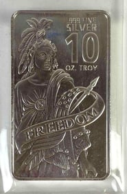 Lady Freedom 10oz .999 Fine Silver Ingot/Bar