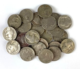 Group of 25 US Buffalo Nickels