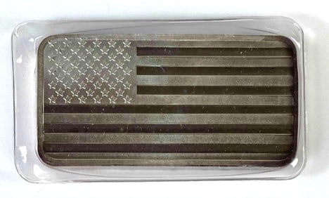 American Flag 10oz .999 Fine Silver Ingot/Bar