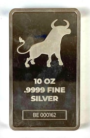 Bullion Exchanges 10oz .999 Fine Silver Ingot/Bar
