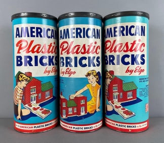 Group of 3 Vintage Elgo American Plastic Brick Sets