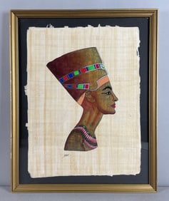 Queen Nefertiti Painting on Papyrus