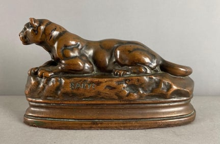 Barye Bronze Panther Sculpture
