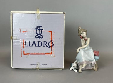 Signed Lladro Porcelain Chit-Chat Figurine