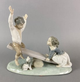 Lladro Porcelain Children Playing Figurine