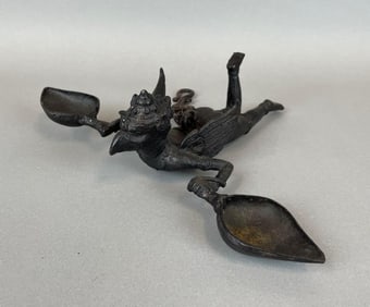 Kinnara Hanging Bronze Oil Lamp