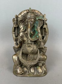 Ganesha Buddhist Silver Plated Statue