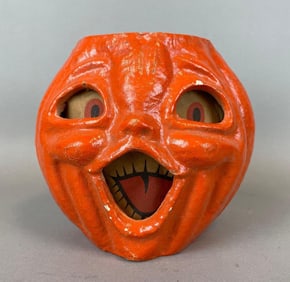 1930s Papier Mache Choir Boy Jack-O-Lantern Halloween Decoration