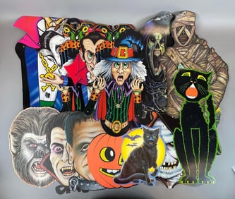 Group of 1980s-90s Cardboard Halloween Decorations