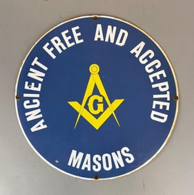 Vintage Free Masons Metal Sign