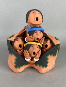 Signed Juan Sandovai Storyteller Pottery Figurine