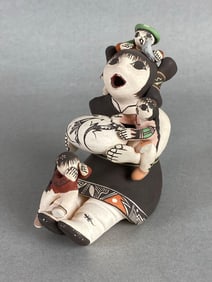 M. Henderson Signed Acoma Storyteller Ceramic Figurine