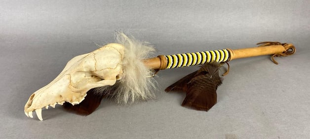 Native American Animal Skull Ceremonial Stick