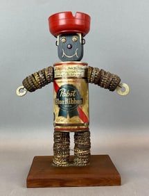 Vintage Black Americana Pabst Blue Ribbon Bottle Cap Flasher BBQ Buddy