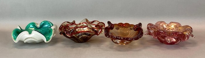 Group of 4 Murano Art Glass Bowls