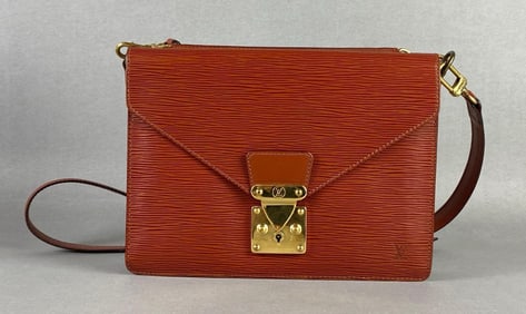 Louis Vuitton EPI Biface Monceau Brown Leather Handbag
