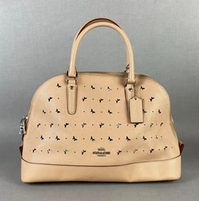 Coach Sierra Beachwood Beige Butterfly Cutout Purse