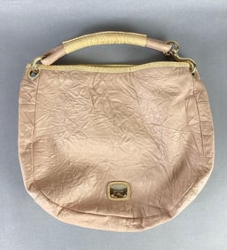 Jimmy Choo Blush Pink Hobo Bag with Snakeskin Handle