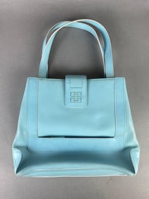 Givenchy Powder Blue Leather Tote Bag/Purse