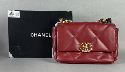 Chanel 19 Vermillion Quilted Leather Shoulder Bag