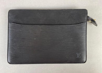 Louis Vuitton Epi Pochette Homme Black Leather Clutch Bag